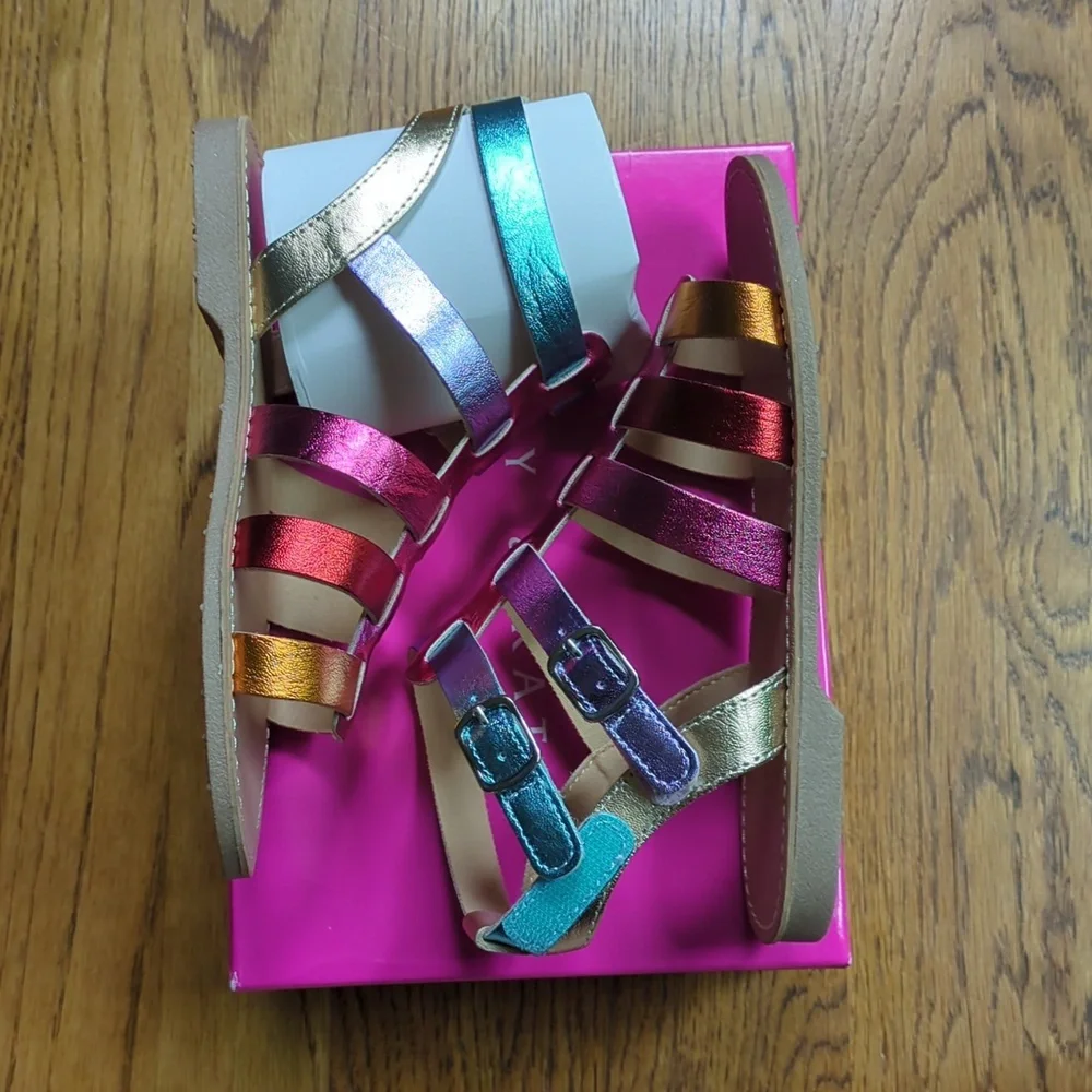 NIB Kelly & Katie Chloe Gladiator Rainbow Sandal Kids Size 2